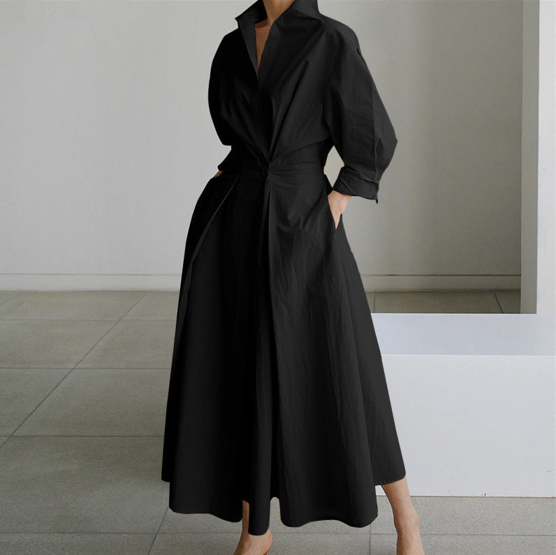 Madison Cotton Blend Long Sleeve Dress For Women Timeless Elegance For Everyday And Special Occasions