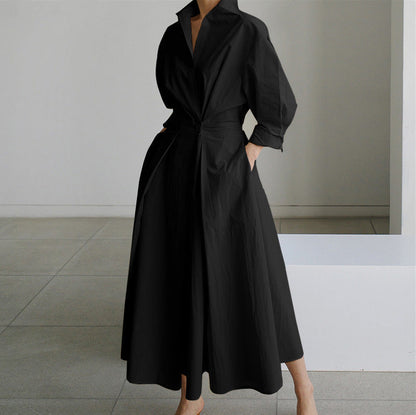 Madison Cotton Blend Long Sleeve Dress For Women Timeless Elegance For Everyday And Special Occasions