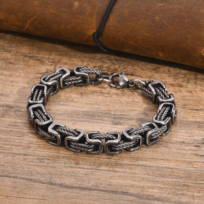 Mens Thick Bracelet With Bold Woven Texture For Timeless Style And Everyday Wear