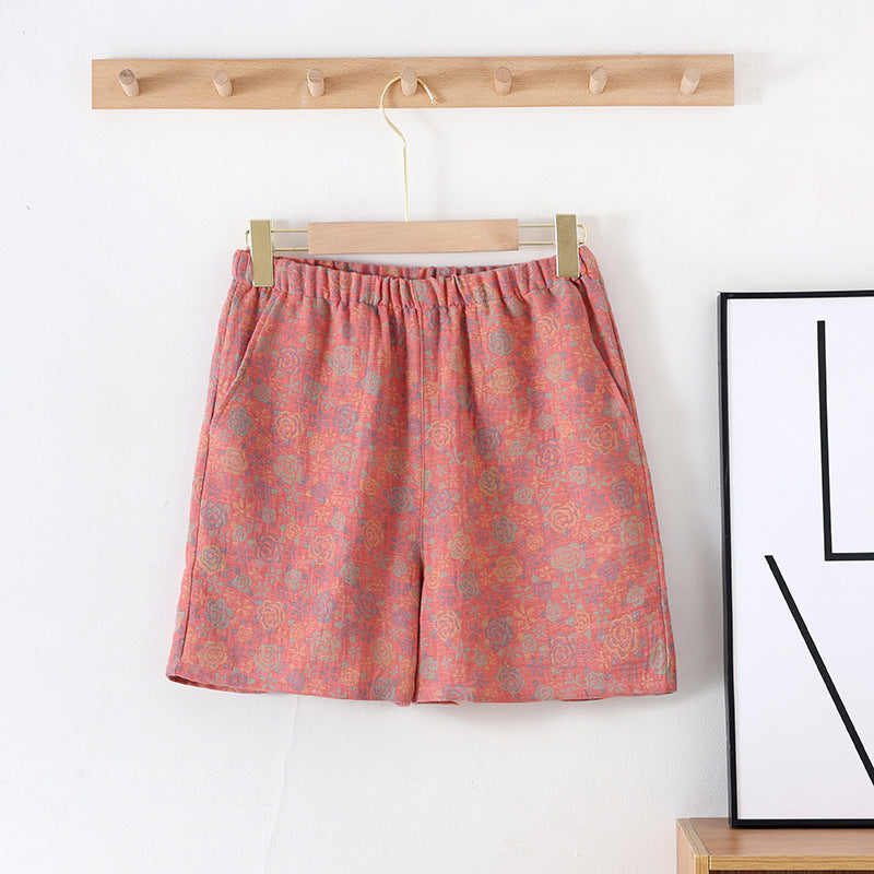 Mirjam Women Jacquard Shorts Breathable Cotton Comfort Lightweight Airy Summer Wear