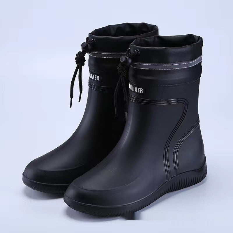 Warming fleece rubber boots for women and men