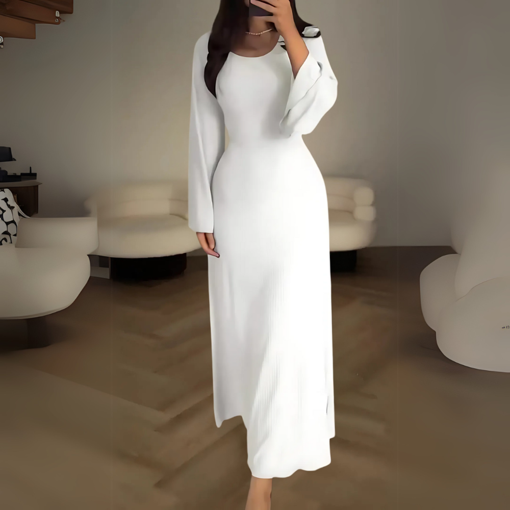 Louna Elegant Long Dress For Women With Long Sleeves Timeless Refined Cut For All Occasions