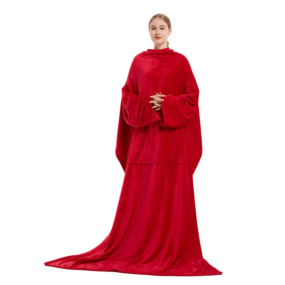 Portable Fleece Blanket With Pocket For Cozy Comfort At Home Or On The Go Ideal For Travel
