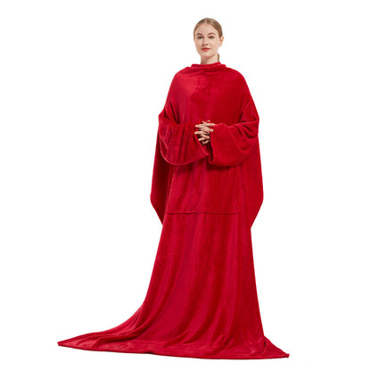 Portable Fleece Blanket With Pocket For Cozy Comfort At Home Or On The Go Ideal For Travel