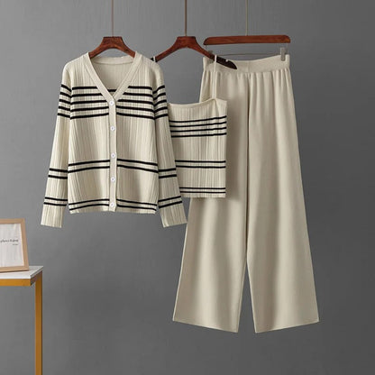 Lipa Striped Knit Set For Women Comfortable Everyday Wear With Modern Style And Cozy Fit