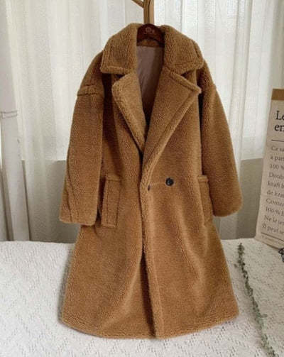 Faux Fur Coat Luxury Warmth With Soft Texture Side Pockets Notched Collar For Women