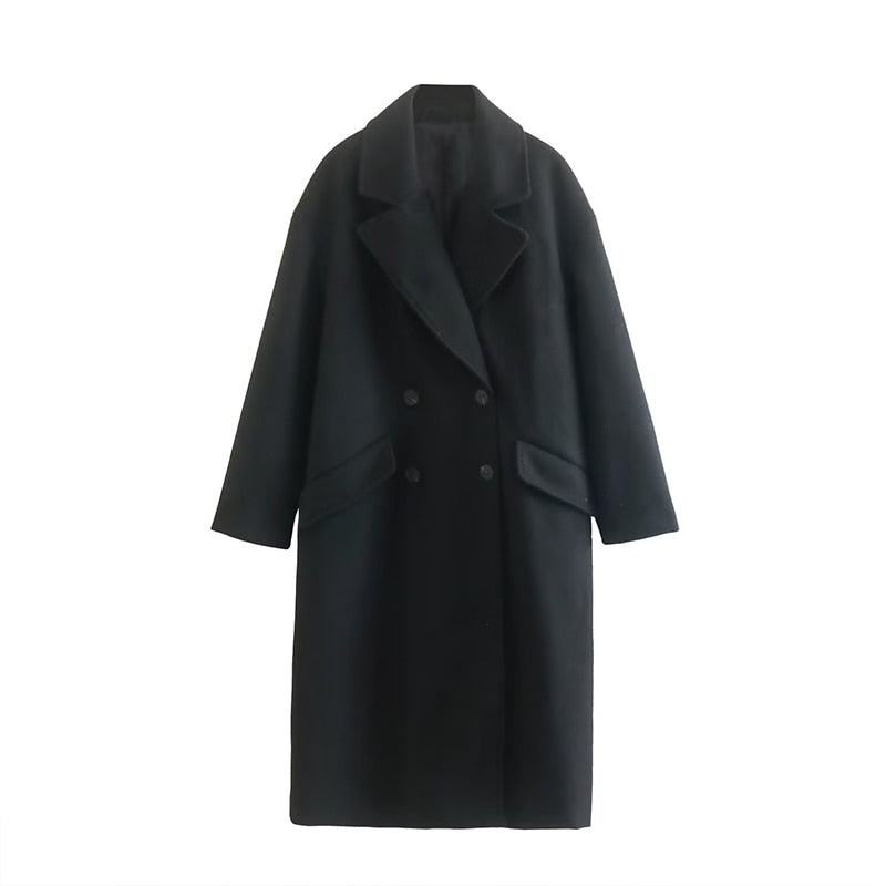 Zinaida | Long Crossed Coat for Women — Urban Style & Guaranteed Confidence