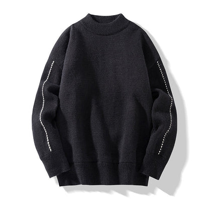 Mens Knitted Sweater With Stand Up Collar Soft Cozy Knitwear For Daily Wear Versatile Style