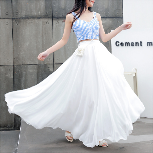 Ingrid Long Chiffon Skirt For Women Elegant Flowing Fabric Versatile For Every Occasion