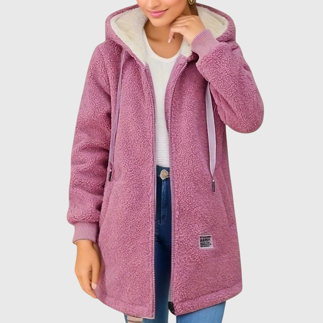 Margot Teddy Hooded Coat Ultra Soft Fleece Longline Warmth For Women Everyday Wear