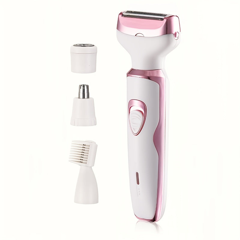LuxeCare Rechargeable Ladies Shaver 4 In 1 Gentle All In One Grooming For Face Legs Underarms Bikini