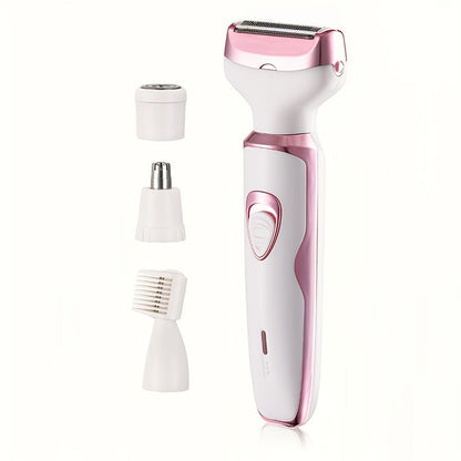 LuxeCare Rechargeable Ladies Shaver 4 In 1 Gentle All In One Grooming For Face Legs Underarms Bikini