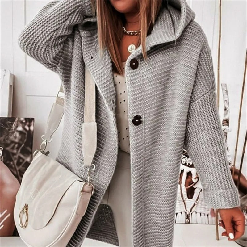 Elegant vest for women with hood - Cashmere Look