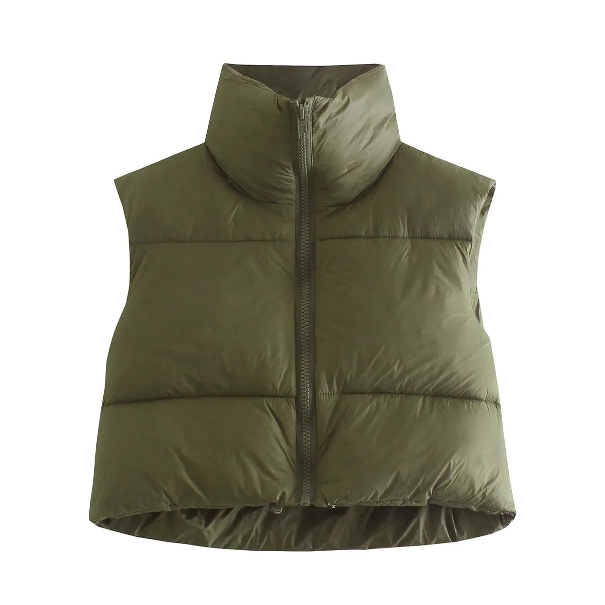 TrendAura Premium Winter Sleeveless Puffer Vest For Women Lightweight Warmth Stand Collar British Inspired Style