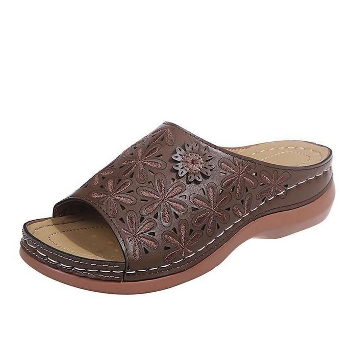 Women's Orthopaedic Flat Cushioned Sandals for Walking - Vanilla