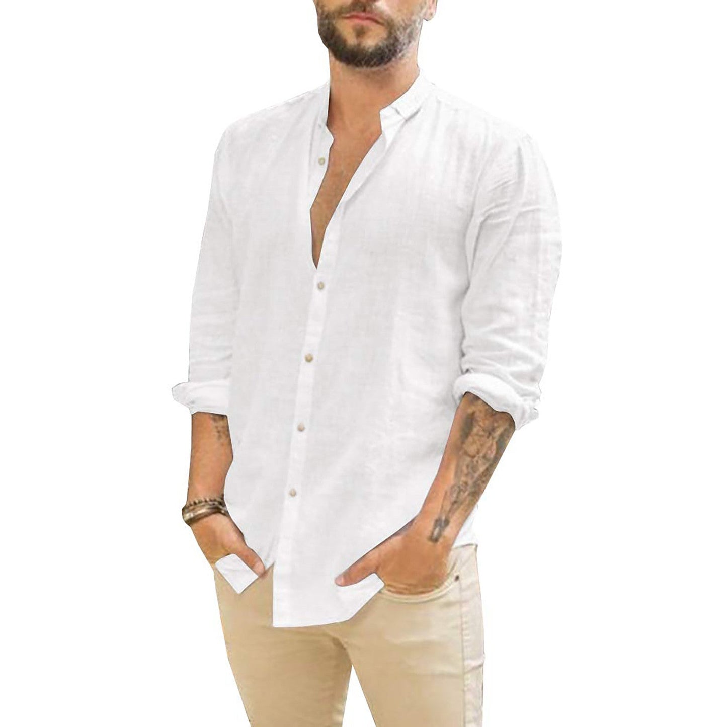 Damian | Solid linen shirt for men