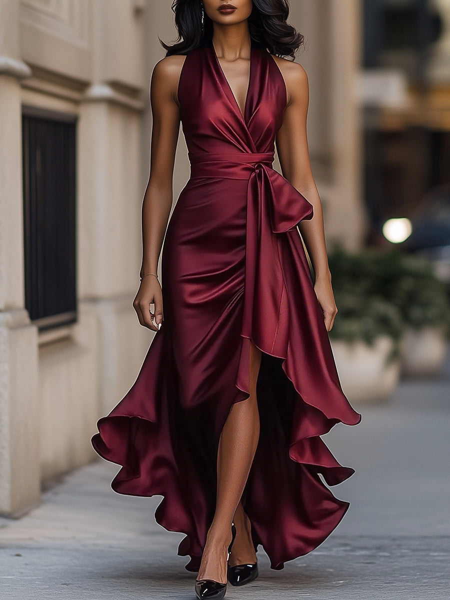 Women's Evening Wrap Dress | Maxi