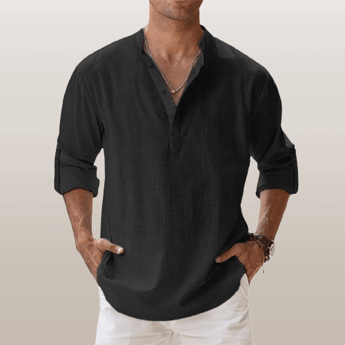 Casual cut – Men's linen Henley