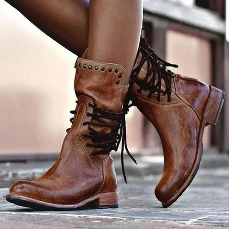 Stylish Leather Boots - TrendAura