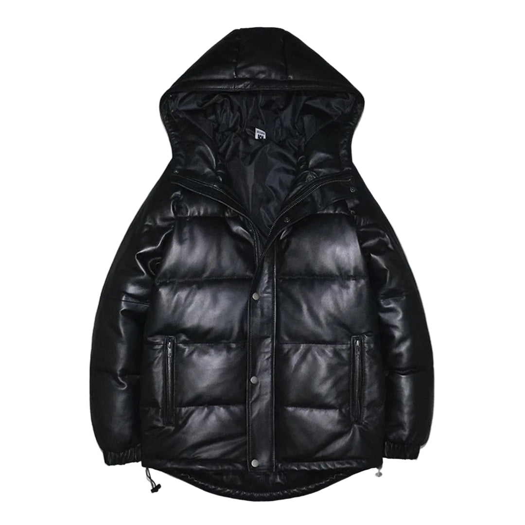 Solstice Leather Padded Coat - TrendAura
