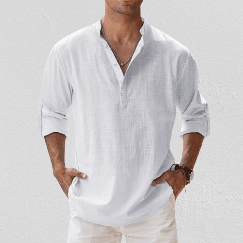 Casual cut – Men's linen Henley