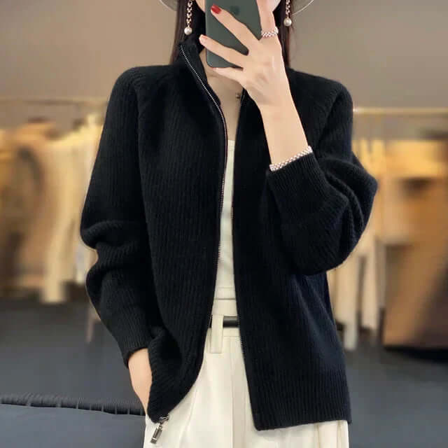 Samantha | Zipper Knit Sweater for Women