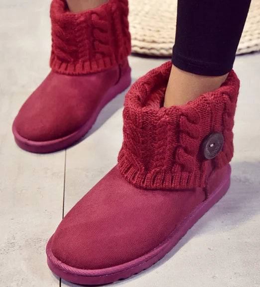 MIVI Women Warm Thick Soles Snow Boots With Plush Lining And Easy Slip On Platform Sole