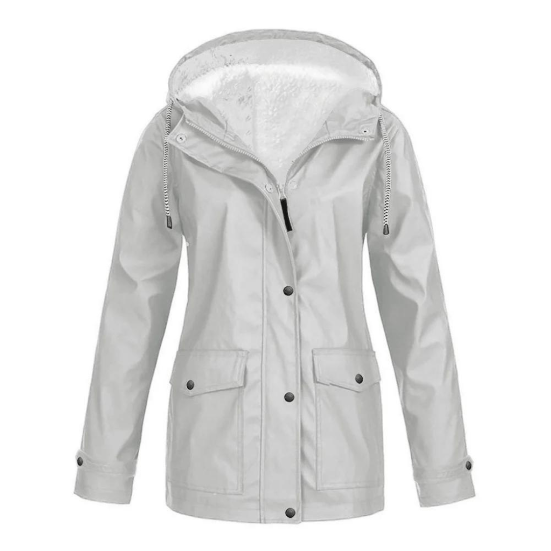 Women's rain jacket with hood | Long fit