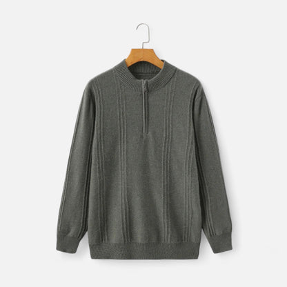 Ancient World | Men's Half-Zip Sweater with Stand-Up Collar Cashmere