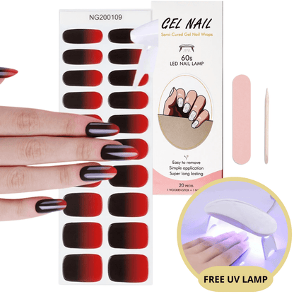 Gel Nail Sticker Set with UV Lamp