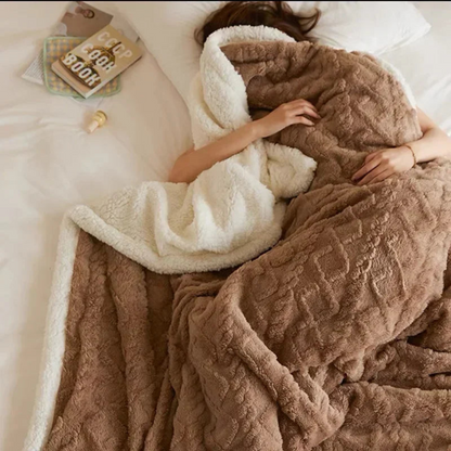 Warm winter blanket for cold nights - Thick, fluffy & stylish for the bedroom & the sofa
