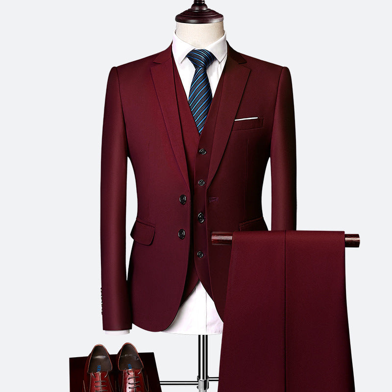Mens 3 Piece Formal Suit Set For Summer Weddings And Business For Modern Men Breathable Lightweight Comfort