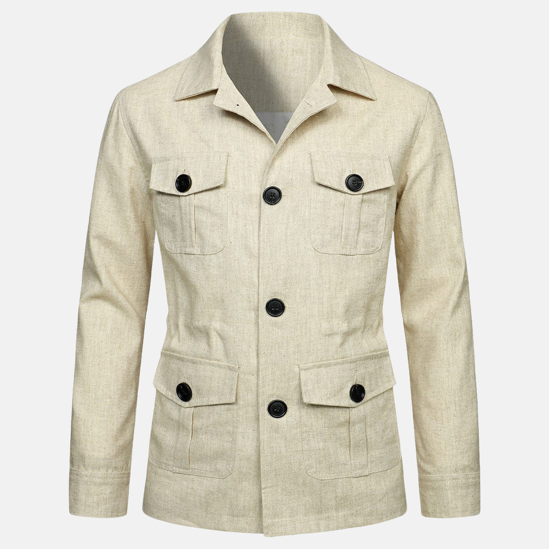 Practical Multi-Pocket Jacket For Men Versatile Urban Outdoor Essential With Button Closure