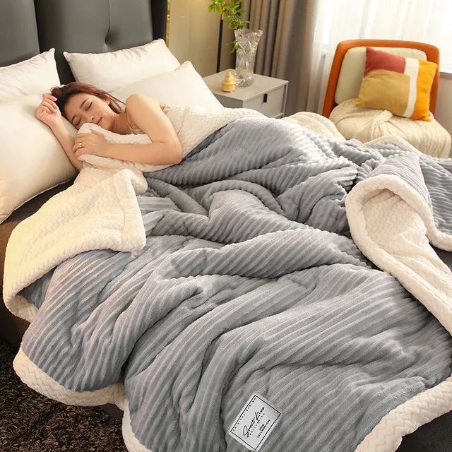 CozyCuddle Winter Fleece Blanket Luxe Ultra Warm Plush For Cozy Nights On The Couch