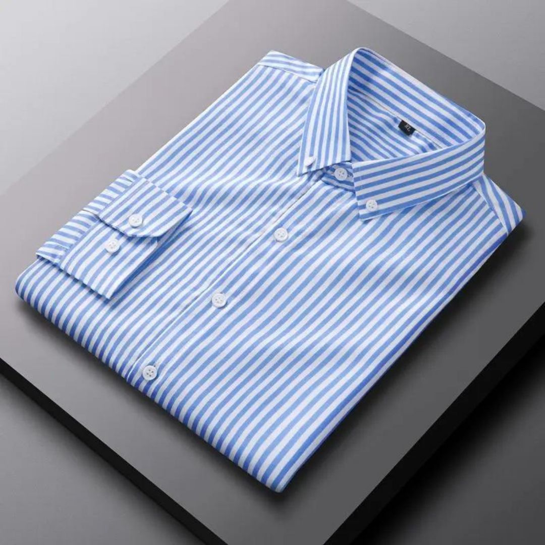 Luxury Striped Summer Shirt For Men With Long Sleeves Breathable Tailored Fit For Smart Casual