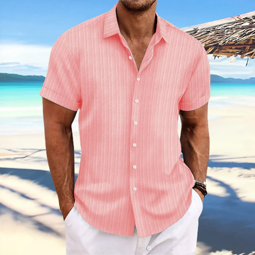 Striped Button-Down Shirt For Men | Short Sleeves