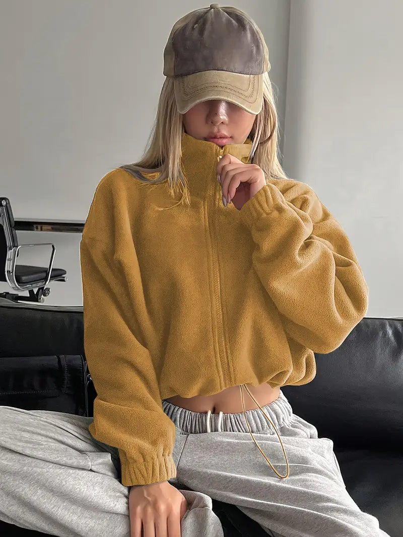 Kiera Womens Short Zip Jacket For Women Softness Warmth Casual Chic Everyday Wear