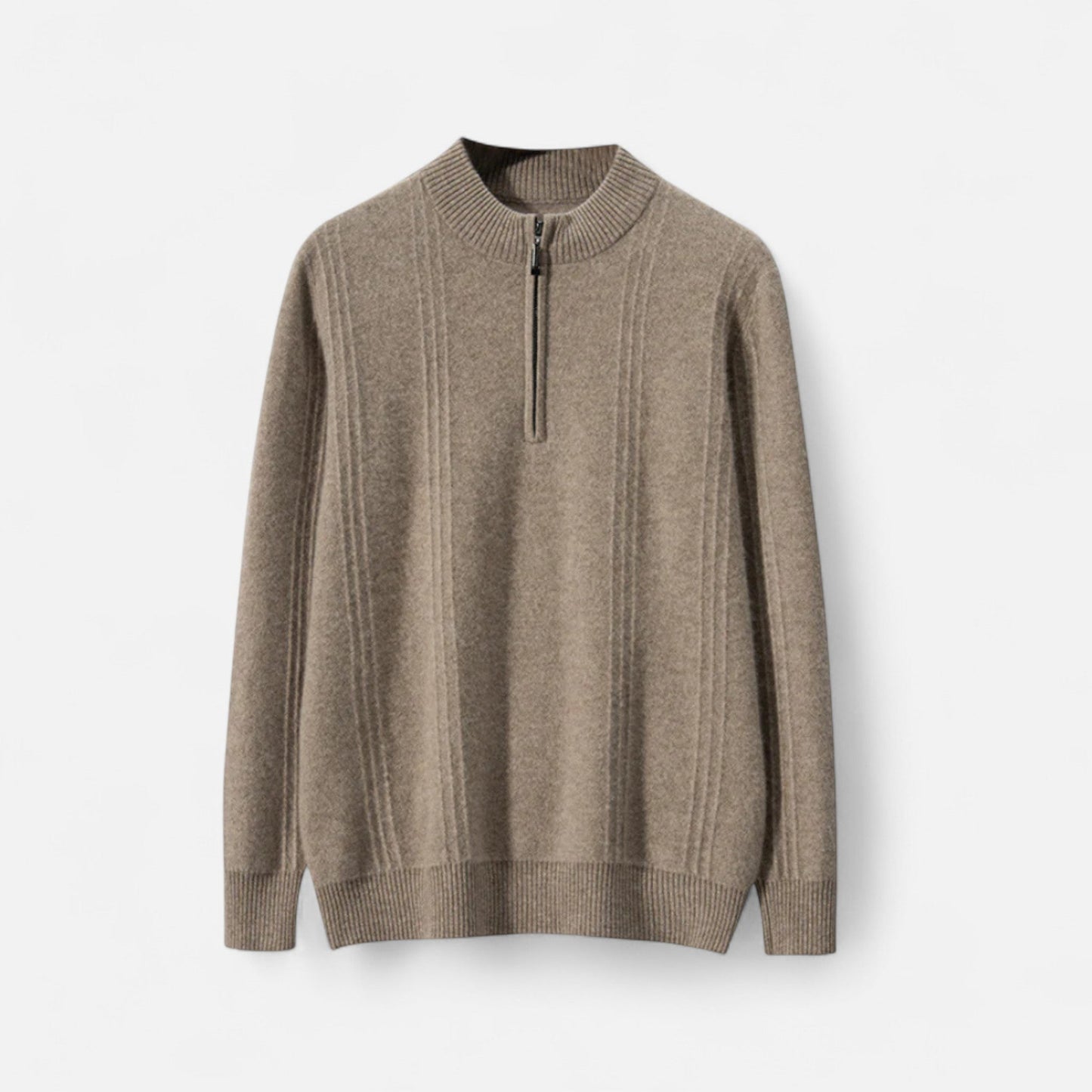 Ancient World | Men's Half-Zip Sweater with Stand-Up Collar Cashmere