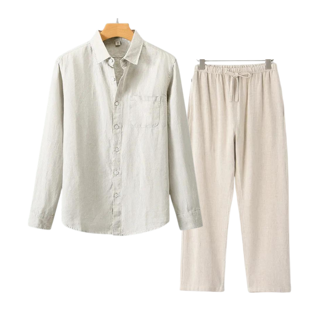 Leon Relaxed Linen Shirt and Trousers for Men Breathable Everyday Comfort and Effortless Style