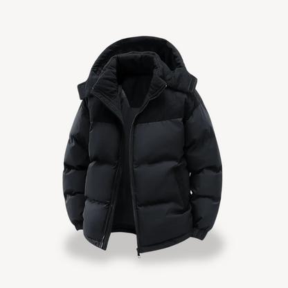 Trendy Mens Puffer Jacket With Corduroy Hood For Men Warmth And Layering Ready Everyday Casual Essential