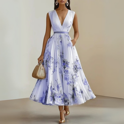 Women's Flowing Sleeveless Maxi Dress with Lightweight Fabric and Versatile Style