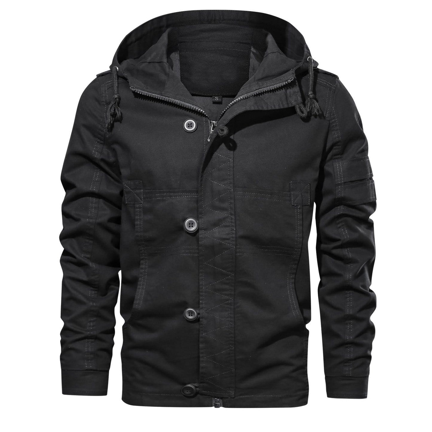 Silas Olive Utility Jacket For Men With Adjustable Hood And Multiple Pockets Durable All Weather Outdoor Coat