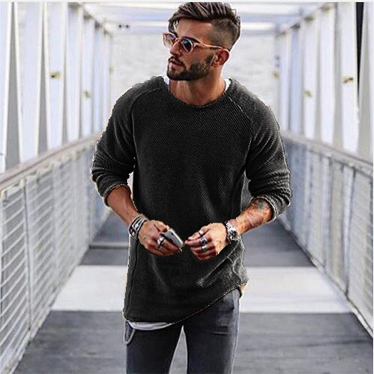 Declan | Stylish long knit pullover for men