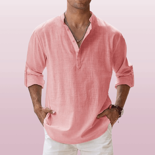 Casual cut – Men's linen Henley