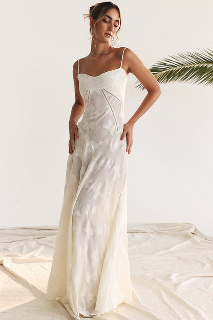 Dress for Women – Maxi Dress – Slim Fit – Chiffon – Floral Print – Spaghetti Straps