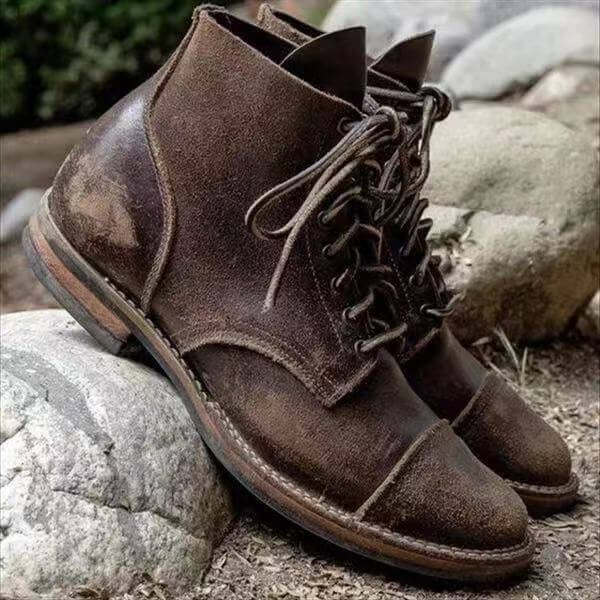 Mens Vintage Work Boots With All Day Comfort And Timeless Style For Modern Men Durable Construction And Lace Up