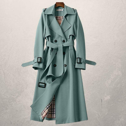 Alina Coat Double Breasted Crossover With Adjustable Belt For Women Elegant Cozy Warmth