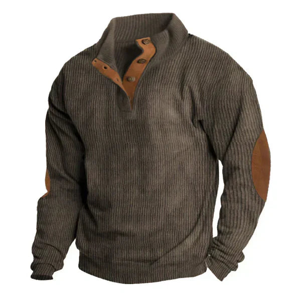 Men's Patchwork Stand Collar Hoodie Jacket For Men Casual Loose Fit Long Sleeve Sweatshirt TrendAura