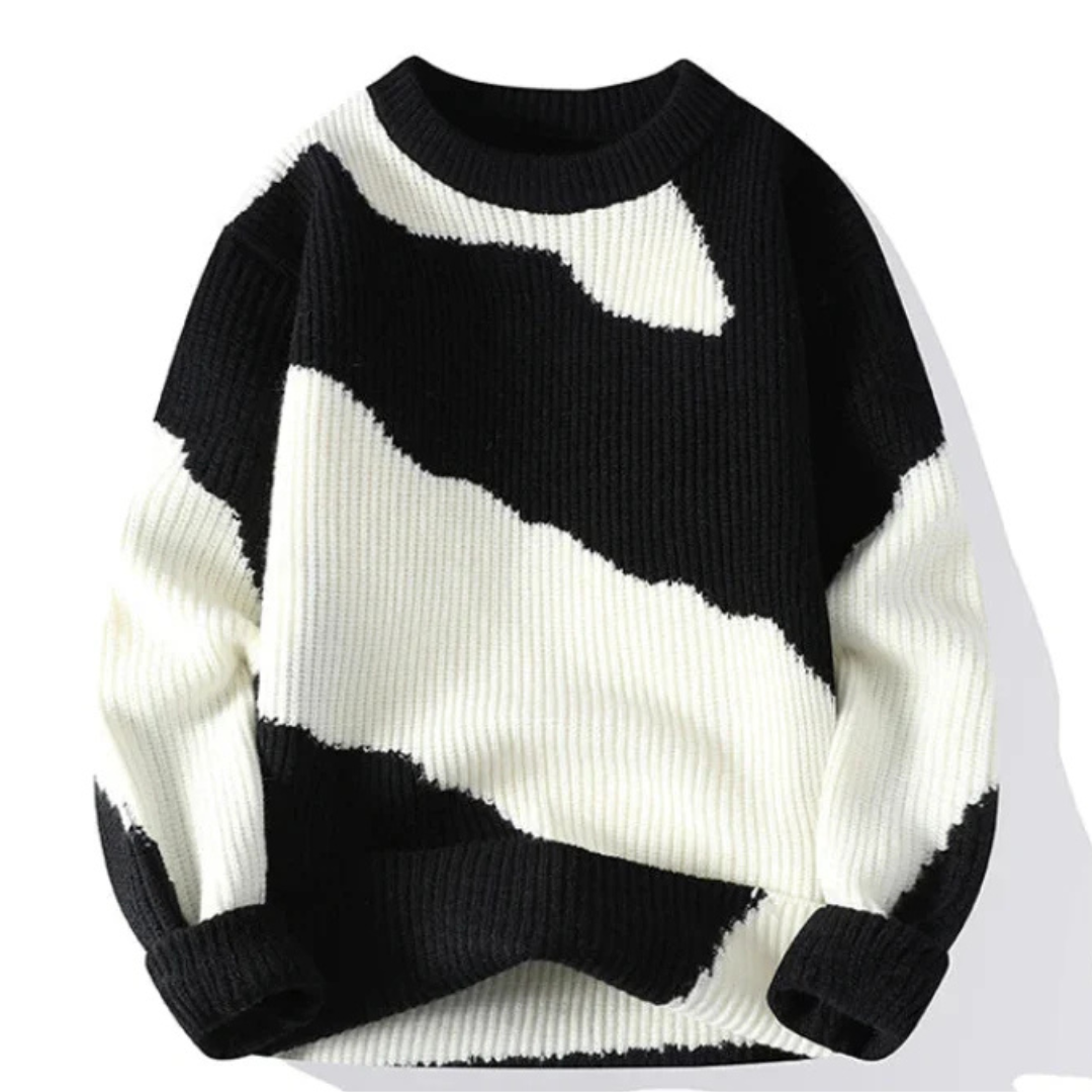 Calder Warm Corduroy Knit Sweater For Men Classic Crew Neck With Relaxed Fit TrendAura