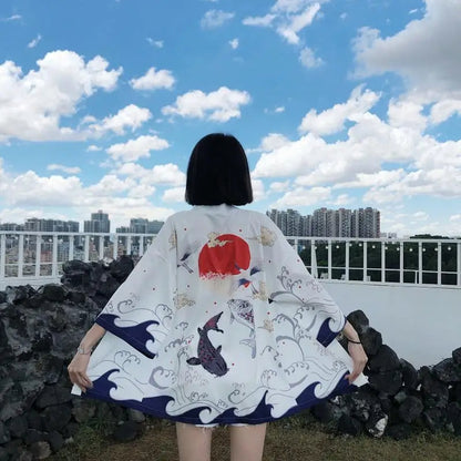 Rim-Pink | Kimono Jacket Japanese Bird Pattern